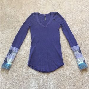 Free People Thermal Sweater Sleeve Shirt